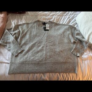 NWT New Charter Club Gray Star Embellished Cashmere Sweater XL